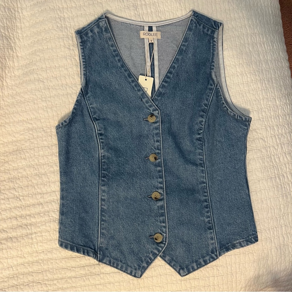ROOLEE Women's Button Down Denim Vest